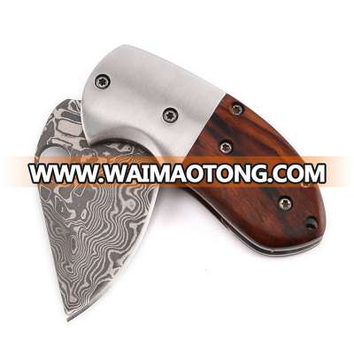 New Design Comfortable damascus steel Camping Outdoor pocket knife